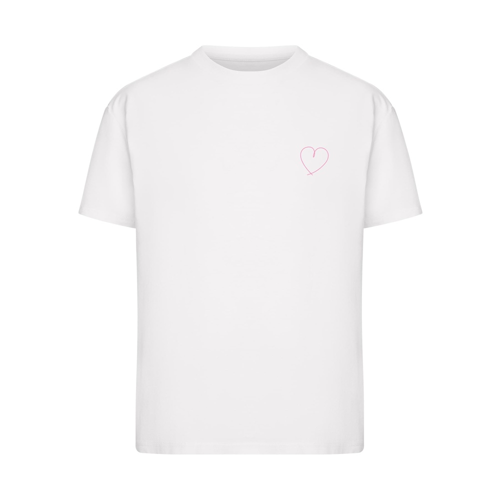 Miss Tee - Hearts Line Pattern Dames Tshirt - Wit